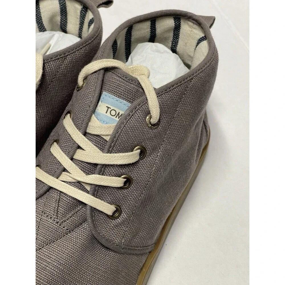 Toms Shoes Men's 12 Bota Shade Heritage Gum Cupsole High Top Sneakers Gray